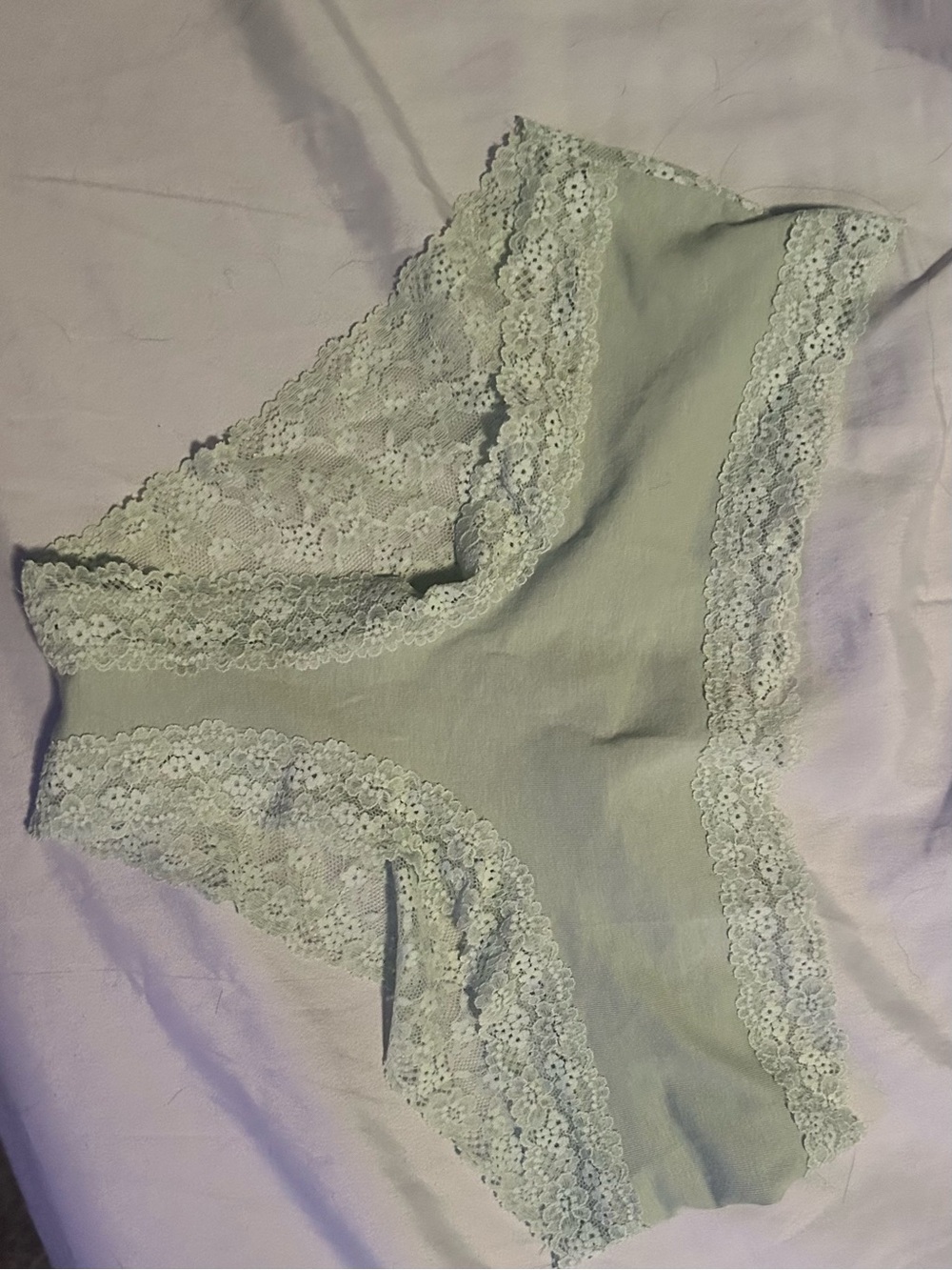 Victoria's Secret Teal/Seafoam Green Lace Cheeky Panty